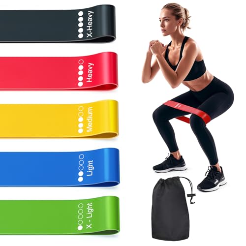 Fitnessbänder 5er Set Widerstandsbänder mit 5 Widerstandsstufen, Trainingsband Fitnessband Resistance mit Übungsanleitung & Tragebeutel für Yoga Pilates Gummiband Sport Gymnastikband Elastisch Fitnessbänder 5er Set Widerstandsbänder mit 5 Widerstandsstufen, Trainingsband Fitnessband Resistance mit Übungsanleitung & Tragebeutel für Yoga Pilates Gummiband Sport Gymnastikband Elastisch von JOYIAL