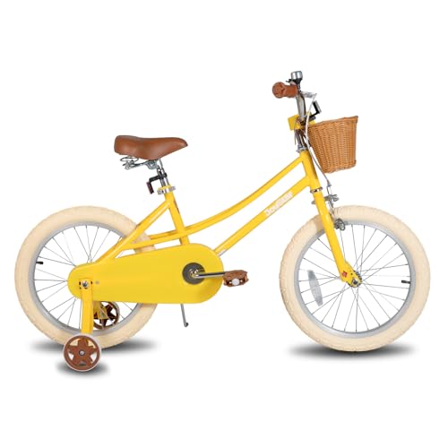 JOYSTAR 18 Zoll Kinderfahrrad für Kleinkinder 6-9 Jahre Mädchen, Mädchenfahrrad mit Stützrädern & Korb, Kinderfahrrad,gelb JOYSTAR 18 Zoll Kinderfahrrad für Kleinkinder 6-9 Jahre Mädchen, Mädchenfahrrad mit Stützrädern & Korb, Kinderfahrrad,gelb von JOYSTAR