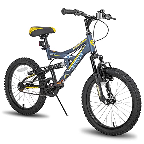 JOYSTAR Contender 20 Zoll Kinder-Mountainbike für Jungen & Mädchen von 7-13 Jahren Kinderfahrrad mit vollgefedertem Stahlrahmen und 1-Gang-Antrieb mit Ständer Blau JOYSTAR Contender 20 Zoll Kinder-Mountainbike für Jungen & Mädchen von 7-13 Jahren Kinderfahrrad mit vollgefedertem Stahlrahmen und 1-Gang-Antrieb mit Ständer Blau von JOYSTAR