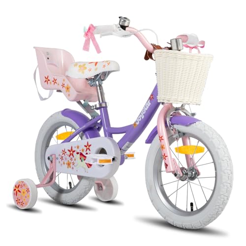 JOYSTAR Einhorn 16 Zoll Kinderfahrrad für 4-7 Jahre Mädchen, Kinderfahrrad mit Puppenfahrradsitz & Stützrädern& Korbstreamer,helles Violett JOYSTAR Einhorn 16 Zoll Kinderfahrrad für 4-7 Jahre Mädchen, Kinderfahrrad mit Puppenfahrradsitz & Stützrädern& Korbstreamer,helles Violett von JOYSTAR