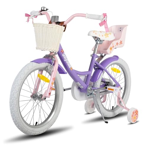 JOYSTAR Einhorn 18 Zoll Kinderfahrrad für 6-9 Jahre Mädchen, Kinderfahrrad mit Puppenfahrradsitz & Stützrädern& Korbstreamer,helles Violett JOYSTAR Einhorn 18 Zoll Kinderfahrrad für 6-9 Jahre Mädchen, Kinderfahrrad mit Puppenfahrradsitz & Stützrädern& Korbstreamer,helles Violett von JOYSTAR