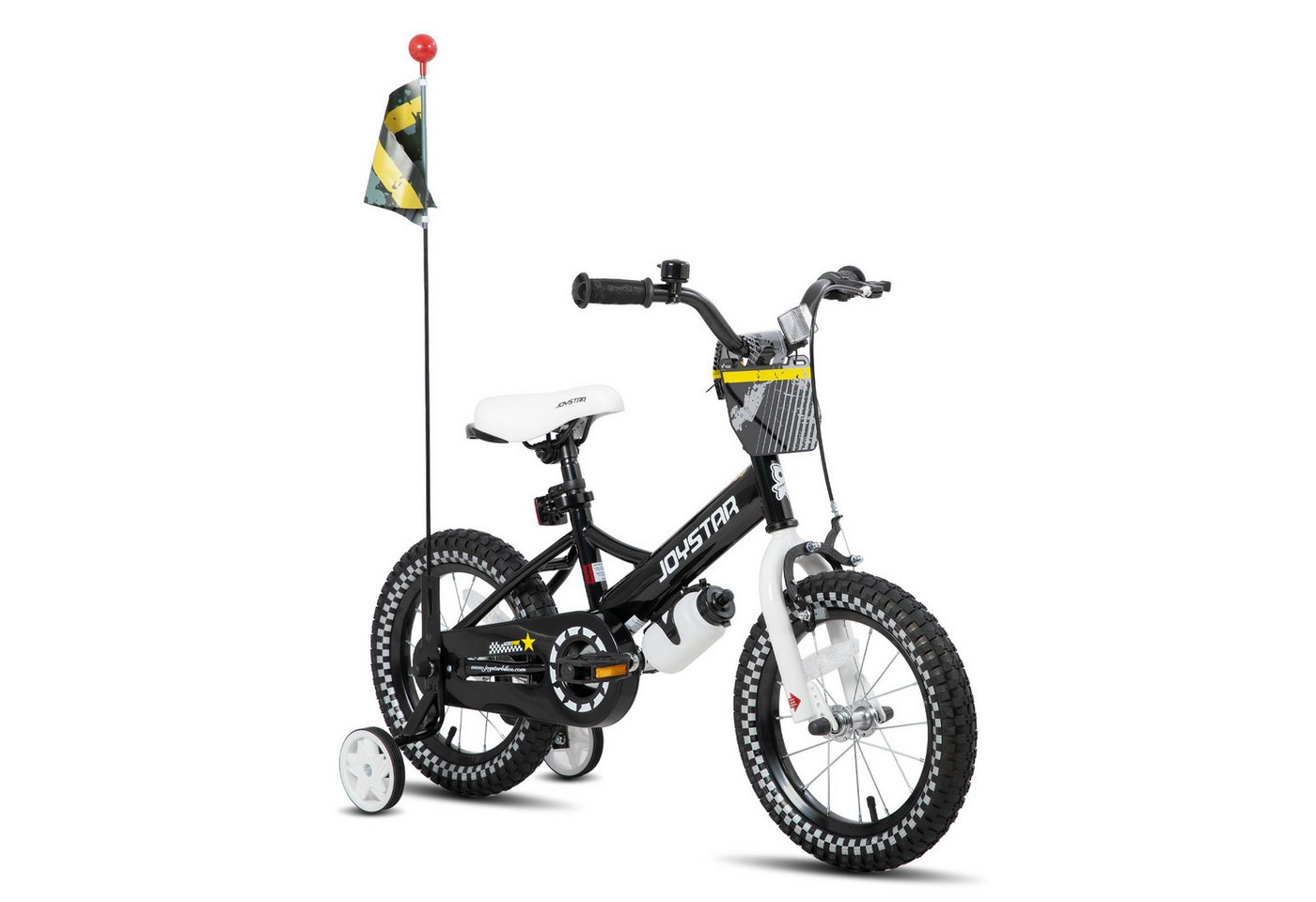 JOYSTAR Kinderfahrrad 12/14/16 Zoll Kinderfahrrad 2-7 Jahre Jungen Geschenke für Jungen, Jungenfahrrad mit Fahne, Nummernschild, Trinkflaschenhalter, Klingel von JOYSTAR