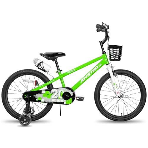 JOYSTAR Pluto Kids Bike 18 Zoll Kinderfahrrad für Jungen Mädchen im Alter von 5-8 Jahren, Kinderfahrräder mit Stützrädern &Fahrradständer, Grün JOYSTAR Pluto Kids Bike 18 Zoll Kinderfahrrad für Jungen Mädchen im Alter von 5-8 Jahren, Kinderfahrräder mit Stützrädern &Fahrradständer, Grün von JOYSTAR