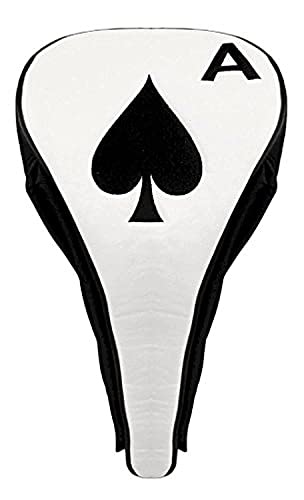 JP Lann Golf Ace of Spades Driver Head Cover mit Magnetverschluss, Schwarz/Weiß von JP Lann