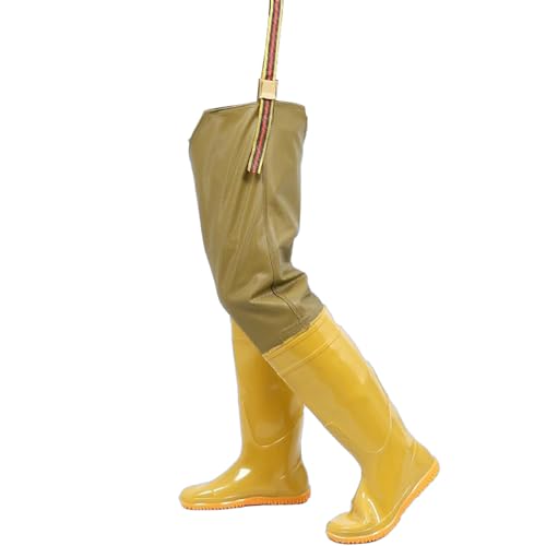 JPEOKOV Watstiefel wasserdichte Hüftwathose aus PVC mit Profilsohle, verstellbare Schnalle mit Schnalle für Männer und Frauen(Size:35 EU) von JPEOKOV