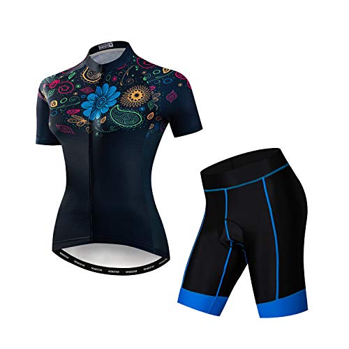 Damen Fahrradtrikot-Set, T-Shirt, reflektierend, 5D gepolsterte Shorts, S - 3XL, CF2013, 36 Damen Fahrradtrikot-Set, T-Shirt, reflektierend, 5D gepolsterte Shorts, S - 3XL, CF2013, 36 von JPOJPO