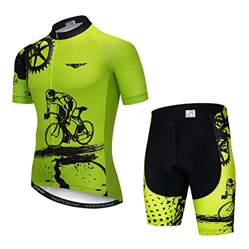 Herren Fahrradkleidung-Set, Motiv: Totenkopf, Fahrradtrikot und Fahrradshorts mit 5D-Gel-Polsterung, reflektierend, schnell trocknend XXL Cd5231 von JPOJPO