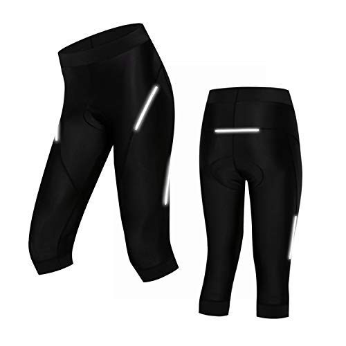 JPOJPO Damen Fahrrad-Shorts mit 5D-Gel-Polsterung, reflektierend, S-3XL Gr. XX-Large, Kurze Hose von JPOJPO