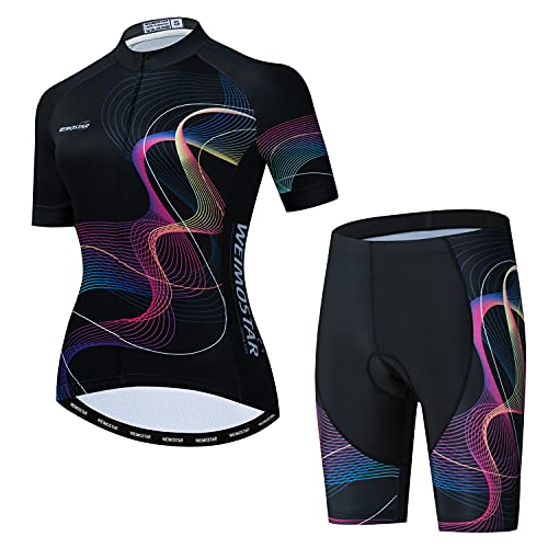 JPOJPO Damen Radtrikot Set Bike Kurzarm Anzüge T-Shirt Reflective+5D Gepolsterte Shorts Tops, 414, M JPOJPO Damen Radtrikot Set Bike Kurzarm Anzüge T-Shirt Reflective+5D Gepolsterte Shorts Tops, 414, M von JPOJPO