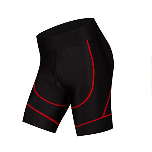 JPOJPO Fahrrad-Shorts für Damen, mit 5D-Gel-Polsterung, Sportunterwäsche, Rot, Pink, Schwarz, S-3XL Gr. XL, 2Red JPOJPO Fahrrad-Shorts für Damen, mit 5D-Gel-Polsterung, Sportunterwäsche, Rot, Pink, Schwarz, S-3XL Gr. XL, 2Red von JPOJPO