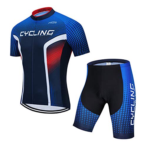 JPOJPO Herren Radtrikot Set Radtrikot Kurzarm + Männer Radhose Mit 5D Sitzpolster Tops S-3XL JPOJPO Herren Radtrikot Set Radtrikot Kurzarm + Männer Radhose Mit 5D Sitzpolster Tops S-3XL von JPOJPO