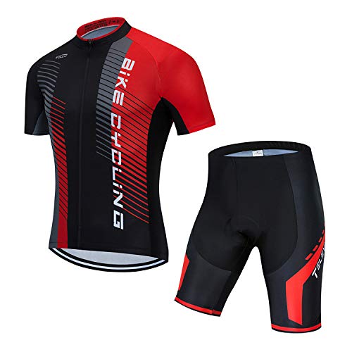 JPOJPO Herren Radtrikot Set Radtrikot Kurzarm + Männer Radhose Mit 5D Sitzpolster Tops S-3XL JPOJPO Herren Radtrikot Set Radtrikot Kurzarm + Männer Radhose Mit 5D Sitzpolster Tops S-3XL von JPOJPO