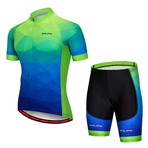 JPOJPO Herren Radtrikot Set Radtrikot Kurzarm + Männer Radhose mit 5D Sitzpolster MTB Fahrradbekleidung JPOJPO Herren Radtrikot Set Radtrikot Kurzarm + Männer Radhose mit 5D Sitzpolster MTB Fahrradbekleidung von JPOJPO