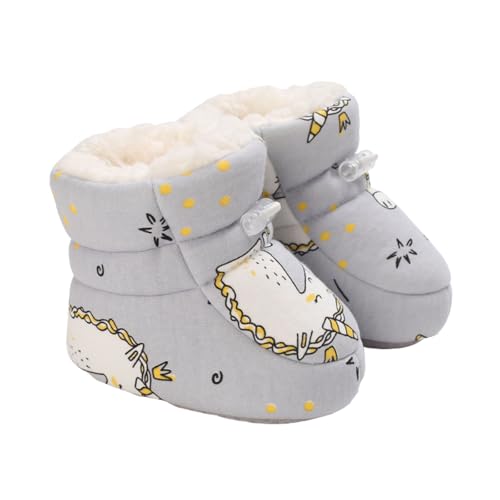 JPSSJGYH Warme Fell-Babystiefel, gemütliche Fleece-Babyschuhe, warme Winterstiefel, Laufschuhe mit weicher Sohle (12 cm,Gray) von JPSSJGYH