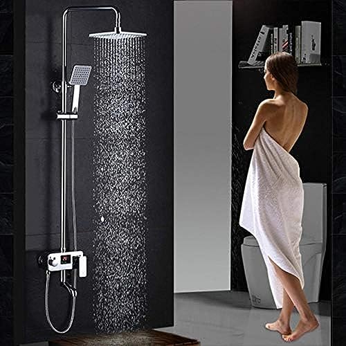 JPXXFM Neu Digital Display 8 "Regen Dusche Wasserhahn In-Wand Drehen Wanne Auslauf Dusche Mixer Set Mit Handbrause Messing mischer Ventil, Sprinkler von JPXXFM