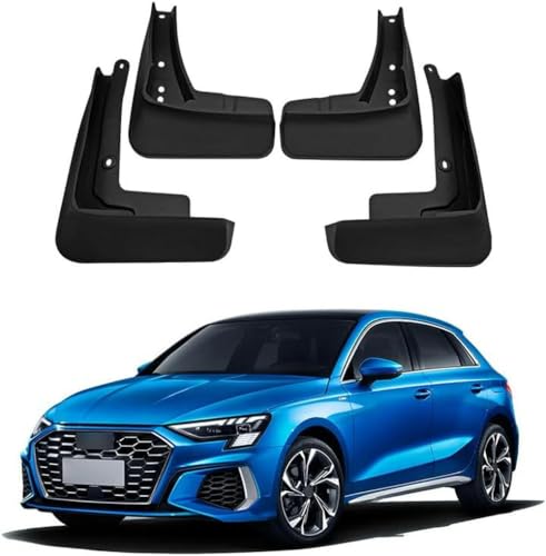 JQHXFDC 4 Stück Auto-Schmutzfänger-Kotflügel - passt für Audi A3 Sport Hatchback 2021-2023 2024 2025 Front Rear Mudflaps Splash Guards Black Fender Set Protection von JQHXFDC