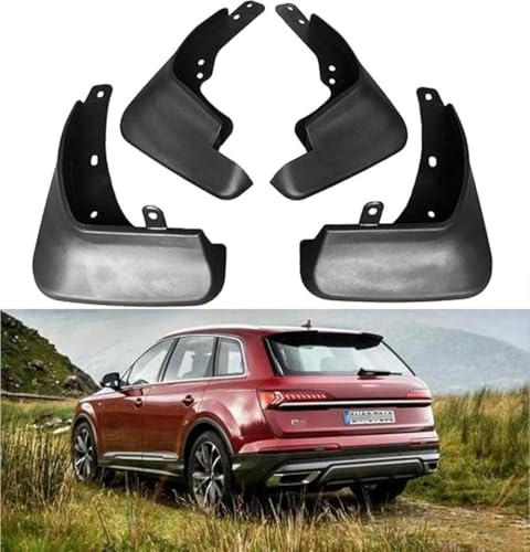 JQHXFDC 4 Stück Auto-Schmutzfänger-Kotflügel - passt für Audi passt für Q7 4l 2005-2015 4m 2016 2017 2018 2019 2th S-Line Front Rear Mudflaps Splash Guards Black Fender Set Protection von JQHXFDC