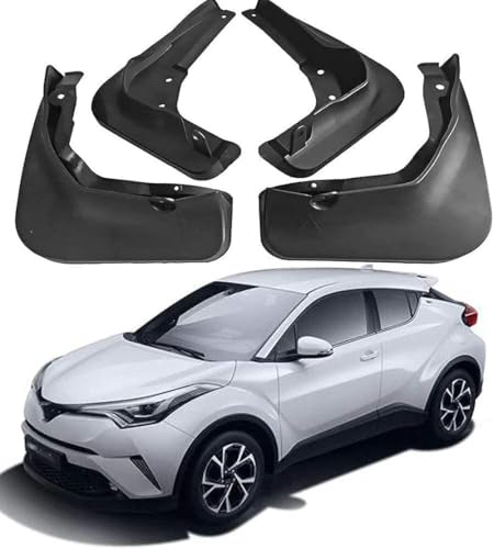 JQHXFDC 4 Stück Auto-Schmutzfänger-Kotflügel - passt für CHR C HR C-HR 2017 2018 2019 Front Rear Mudflaps Splash Guards Black Fender Set Protection von JQHXFDC