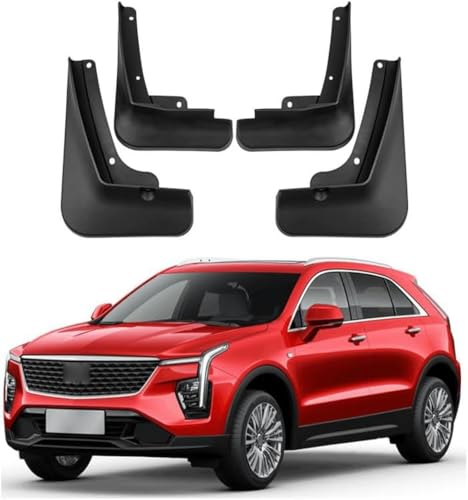 JQHXFDC 4 Stück Auto-Schmutzfänger-Kotflügel - passt für Cadillac XT4 2024 2025 Front Rear Mudflaps Splash Guards Black Fender Set Protection von JQHXFDC