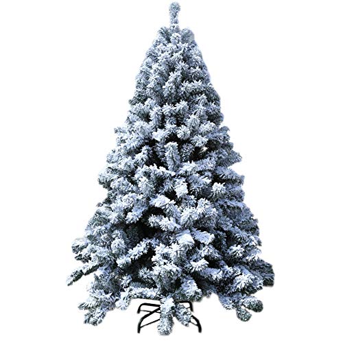 Beflockter Snoin-künstlicher Weihnachtsbaum, geschmückte Bäume, aufklappbares Premium-Kiefernholz mit Metallständer, automatische Ausbreitung für Weihnachtsdekoration, Grün, 120 cm (4 Fuß) Das Neue von JQQJZLC