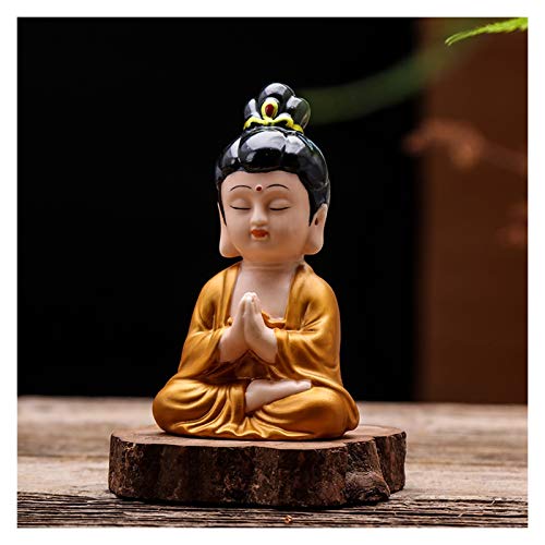 Buddha-Statue fürs Auto, Dekoration, exquisite handgefertigte Buddha-Statuen aus Keramik und Feng-Shui-Kunsthandwerk, kreative Geschenke, Buddha-Idol für das Armaturenbrett im Auto, dekoratives von JQQJZLC