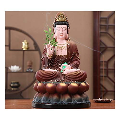 Gu Cai Guanyin-Statue, Ornamente, Buddha-Dekoration aus Kunstharz, Buddha-Ornament, Büro- und Heimdekoration, exquisite und einzigartige buddhistische Geschenke (Größe: C: 46 x 28 x 26 cm) (B: ​​38 x von JQQJZLC