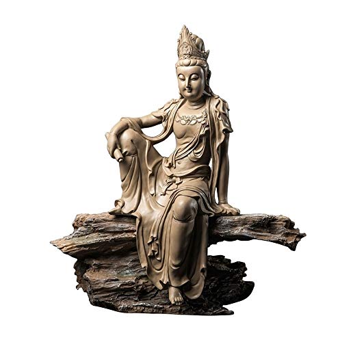 JQQJZLC Dekorative Buddha-Statue für Zuhause, handgefertigt, Zen-frei, Avalokitesvara-Buddha-Statue, Ornamente, Zen-Geschenke, 48 x 16 x 52 cm, Exquisite und einzigartige buddhistische Geschenke von JQQJZLC