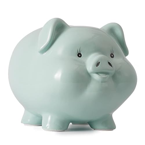 JQQJZLC Keramik-Sparschwein, 23 cm, niedliches Sparschwein, großes Keramik-Schwein-Sparschwein, Münzbank, Spardose, Tischdekoration für Kinder und Erwachsene,B von JQQJZLC