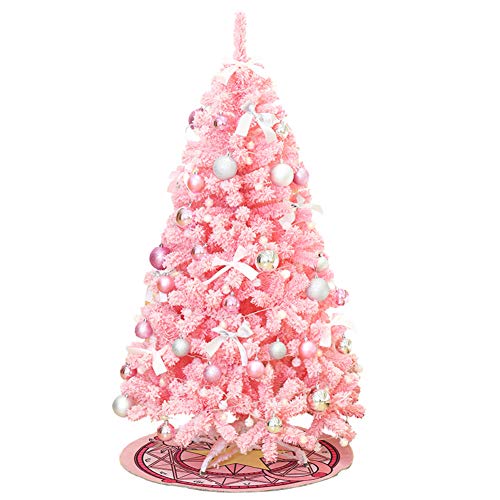 JQQJZLC Künstlicher Weihnachtsbaum mit rosa Dekoration, Premium-Fichtenholz, aufklappbar, mit stabilen Metallbeinen, automatisch spreizbar, für Party, Hochzeit, rosa, 150 cm, das Neue von JQQJZLC