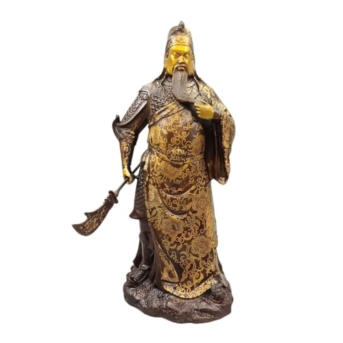 JQQJZLC Statue Vintage Kupfer Sammlung Kupfer Ornamente Home Dekoration Handwerk Guan Gong Kreative Metall Skulptur Statue Outdoor Meditation Zubehör von JQQJZLC