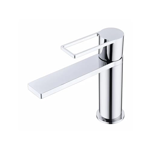 JQQJZLC Waschbecken Wasserhahnbeckenmischer Gourmet Wasserhahn Wasser TAP heiß kalte Schecke Chrom Matte Schwarze Toilettenspüle Tap Crane Messing, Küchenspüle Wasserhahn Sacut von JQQJZLC