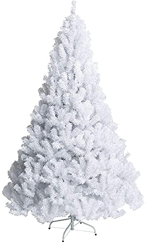 JQQJZLC Weihnachtsbaum, Weihnachtsbäume, Ausverkauf, Weihnachtskiefer aus PVC mit Metallständer für Weihnachtsdekorationen (Farbe: Weiß, Größe: 5 Fuß (150 cm)) (Weiß, 5 Fuß (150 cm)) von JQQJZLC