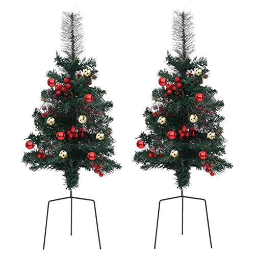 JQQJZLC Weihnachtsbaum 2 Stück Künstlicher Weg-Weihnachtsbaum Einzigartiger Weihnachtsbaum Weihnachtsdekoration 2 Stück 76 cm PVC Modisch von JQQJZLC