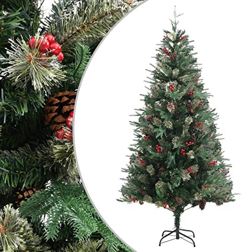 JQQJZLC Weihnachtsbaum Künstlicher Weihnachtsbaum mit Tannenzapfen, Weihnachtsdekoration, Grün, 225 cm, PVC und PE, modisch von JQQJZLC