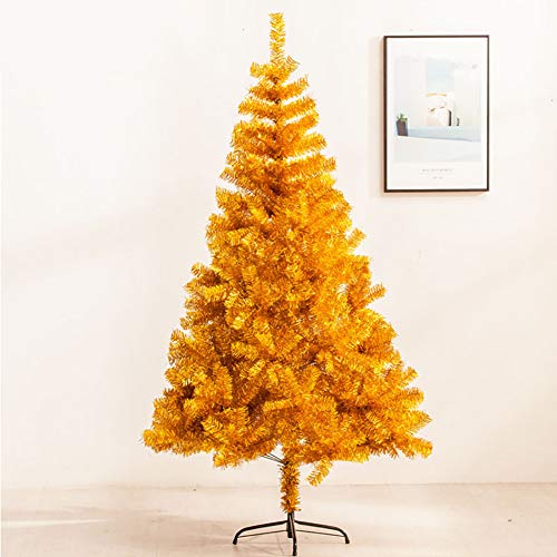 Umweltfreundlicher goldener künstlicher Weihnachtsbaum, aufklappbarer natürlicher alpiner Metallständer, Weihnachtsbaum geschmückte Bäume für drinnen und draußen, goldfarben, 6,8 Fuß (210 cm), das von JQQJZLC