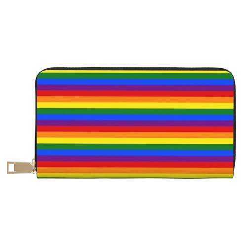 JRBWTDBW Lange Clutch aus Kunstleder mit Regenbogen-Muster, schick, stilvolle Damengeldbörse für moderne Frauen, großes Fassungsvermögen, Kartenhalter und Organizer-Taschen, strapazierfähige von JRBWTDBW