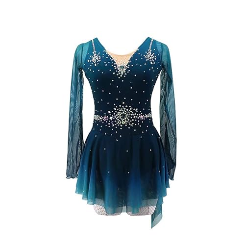 JRUIA Eiskunstlauf Wettkampf Kleid Für Damen Eislauf Kleidung Für Mädchen Mesh Elastizitäts Praxis Gymnastik Trikotanzug Professioneller Handgefertigter Strass Lange Ärmel,A,XL JRUIA Eiskunstlauf Wettkampf Kleid Für Damen Eislauf Kleidung Für Mädchen Mesh Elastizitäts Praxis Gymnastik Trikotanzug Professioneller Handgefertigter Strass Lange Ärmel,A,XL von JRUIA