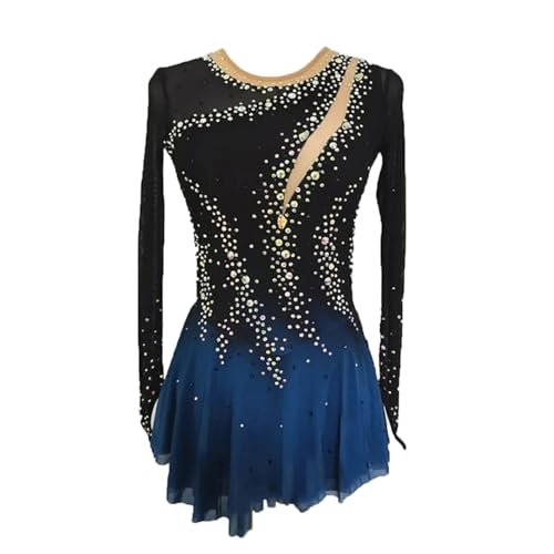 JRUIA Blau,15_16Years,Eiskunstlaufkleid Für Damen Professionelle Eislaufbekleidung Für Mädchen Rhythmische Sportgymnastik Trikot Ballettkleidung Mit Farbverlauf Handgefertigt Rollrock von JRUIA