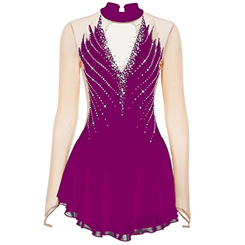 JRUIA Eiskunstlauf Kleid Für Mädchen/Damen Eislauf Wettkampf Eislaufbekleidung Rollschuh Rock Gymnastik Performance Trikots,C,XL JRUIA Eiskunstlauf Kleid Für Mädchen/Damen Eislauf Wettkampf Eislaufbekleidung Rollschuh Rock Gymnastik Performance Trikots,C,XL von JRUIA