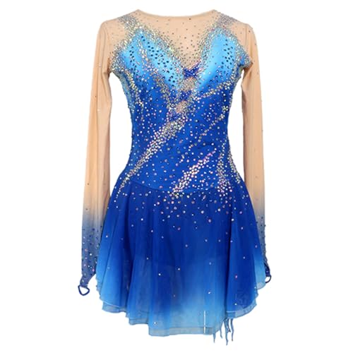 JRUIA Eiskunstlauf Leistung Kleid Für Mädchen Eislauf Wettkampf Kostüm Für Damen Langarm Trikots Für Rhythmische Gymnastik Strass Handgefertigt Gradient,Blau,L JRUIA Eiskunstlauf Leistung Kleid Für Mädchen Eislauf Wettkampf Kostüm Für Damen Langarm Trikots Für Rhythmische Gymnastik Strass Handgefertigt Gradient,Blau,L von JRUIA