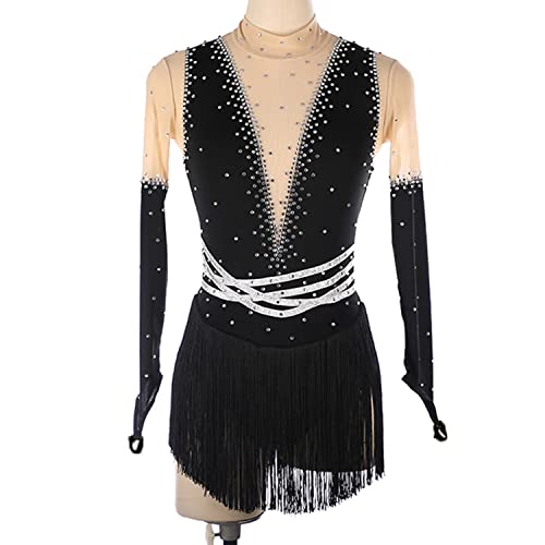 JRUIA Eiskunstlauf Trainingskleid Mit Fransen Lange Ärmel Eislauf Performance Kostüme Für Mädchen Klassischer Rollschuhrock Outdoor Gymnastik Trikot,Schwarz,M JRUIA Eiskunstlauf Trainingskleid Mit Fransen Lange Ärmel Eislauf Performance Kostüme Für Mädchen Klassischer Rollschuhrock Outdoor Gymnastik Trikot,Schwarz,M von JRUIA