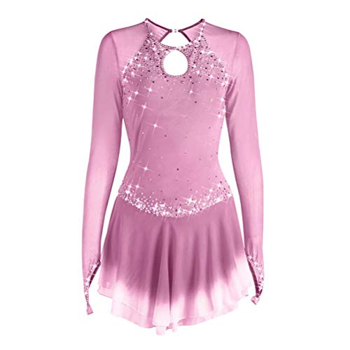JRUIA Eiskunstlaufkleid Handgefertigter Gymnastik-Übungsrock Aus Elastischem Mesh Mädchen Rundhalsausschnitt Mit Langen Ärmeln Farbverlauf Mehrfarbig Wettkampfleistung,B,M JRUIA Eiskunstlaufkleid Handgefertigter Gymnastik-Übungsrock Aus Elastischem Mesh Mädchen Rundhalsausschnitt Mit Langen Ärmeln Farbverlauf Mehrfarbig Wettkampfleistung,B,M von JRUIA