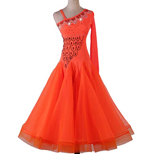 JRUIA Hosenträger Professionelles Flamenco Tanz Outfit Ballsaal Tanzen Turnierkleider Für Damen Moderne Walzer Salsa Leistung Kostüme Mit Strass Tolle Schaukel,Orange,XXL JRUIA Hosenträger Professionelles Flamenco Tanz Outfit Ballsaal Tanzen Turnierkleider Für Damen Moderne Walzer Salsa Leistung Kostüme Mit Strass Tolle Schaukel,Orange,XXL von JRUIA