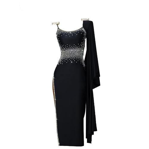 JRUIA Professionelle Latein Tanzkleider Für Damen Modisches Salsa Cha Cha Performance Kostüm Ballsaal Kleid Langer Rock Mit Seitenschlitz Walzer Tango Tanz Outfit,Schwarz,M JRUIA Professionelle Latein Tanzkleider Für Damen Modisches Salsa Cha Cha Performance Kostüm Ballsaal Kleid Langer Rock Mit Seitenschlitz Walzer Tango Tanz Outfit,Schwarz,M von JRUIA