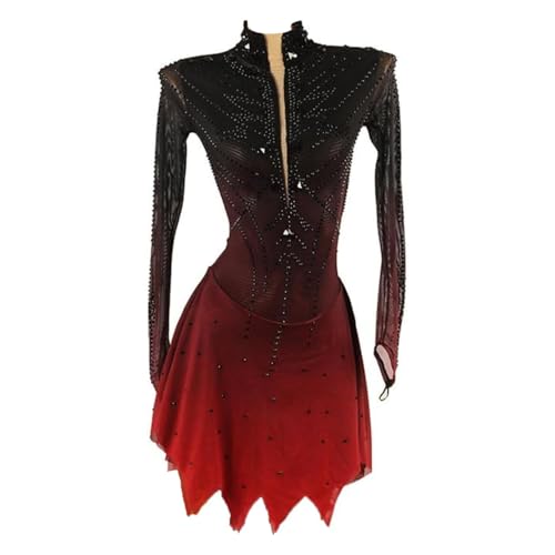 JRUIA Professionelles Eislaufkleid Für Mädchen Schwarz-Rote Halo-Färbung Wettkampfbekleidung Für Eiskunstlauf Asymmetrischer Saum Anzüge Für Rhythmische Tanzgymnastik Für Damen,Rot,XXL JRUIA Professionelles Eislaufkleid Für Mädchen Schwarz-Rote Halo-Färbung Wettkampfbekleidung Für Eiskunstlauf Asymmetrischer Saum Anzüge Für Rhythmische Tanzgymnastik Für Damen,Rot,XXL von JRUIA