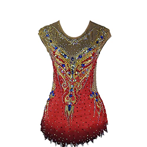JRUIA Rhythmische Gymnastik Trikots Für Mädchen Mehrfarbig Ärmelloses Eiskunstlauf Wettkampf Kleid Mit Strasssteinen Handgefertigte Elastizität Skating Bekleidung,Rot,S JRUIA Rhythmische Gymnastik Trikots Für Mädchen Mehrfarbig Ärmelloses Eiskunstlauf Wettkampf Kleid Mit Strasssteinen Handgefertigte Elastizität Skating Bekleidung,Rot,S von JRUIA