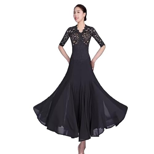 JRUIA Schwarz,M,Standard-Ballsaal Tanzkleider Spitzen Trainingskleidung Für Damen Für Walzer Und Tango Mittellange Moderne Tanzkleidung Für Auftritte Foxtrott Flamenco Trainingsrock JRUIA Schwarz,M,Standard-Ballsaal Tanzkleider Spitzen Trainingskleidung Für Damen Für Walzer Und Tango Mittellange Moderne Tanzkleidung Für Auftritte Foxtrott Flamenco Trainingsrock von JRUIA