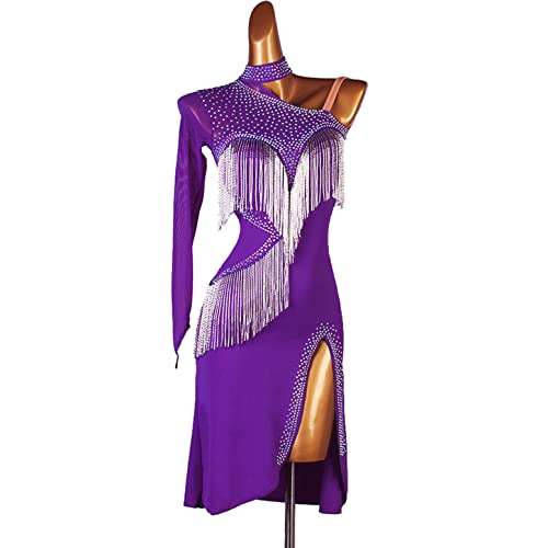 JRUIA Turnierkleider Mit Neckholder Für Damen Professionelle Tango Cha Cha Kostüme Ballsaal Aufführung Tanzkleid Mit Strass Leotard Schlitzrock Für Rumba,Lila,M JRUIA Turnierkleider Mit Neckholder Für Damen Professionelle Tango Cha Cha Kostüme Ballsaal Aufführung Tanzkleid Mit Strass Leotard Schlitzrock Für Rumba,Lila,M von JRUIA