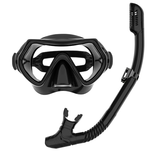 JRing Schnorchelset Erwachsene, Taucherbrille und Dry Schnorcheln Set Anti-Leck & Anti-Fog Schwimmbrille Schnorchelmaske Tauchmaske für Herren und Damen (Schwarz) JRing Schnorchelset Erwachsene, Taucherbrille und Dry Schnorcheln Set Anti-Leck & Anti-Fog Schwimmbrille Schnorchelmaske Tauchmaske für Herren und Damen (Schwarz) von JRing