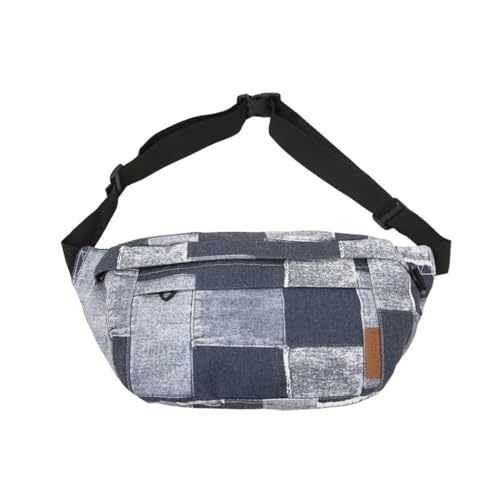 Denims Gürteltasche für Damen und Mädchen, Crossbody-Tasche mit verstellbarem Riemen, Brusttasche, Hüfttasche, Bananen-Hüfttasche, Handytasche, Schwarz von JSGHGDF